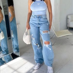 New DISTRESSED JEANS (LT. DENIM)